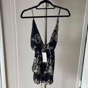 NWT black floral romper
